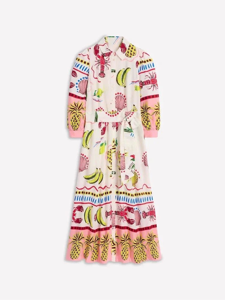 Multicolor Tropical Carnival Shirt Dress - NuaVibe