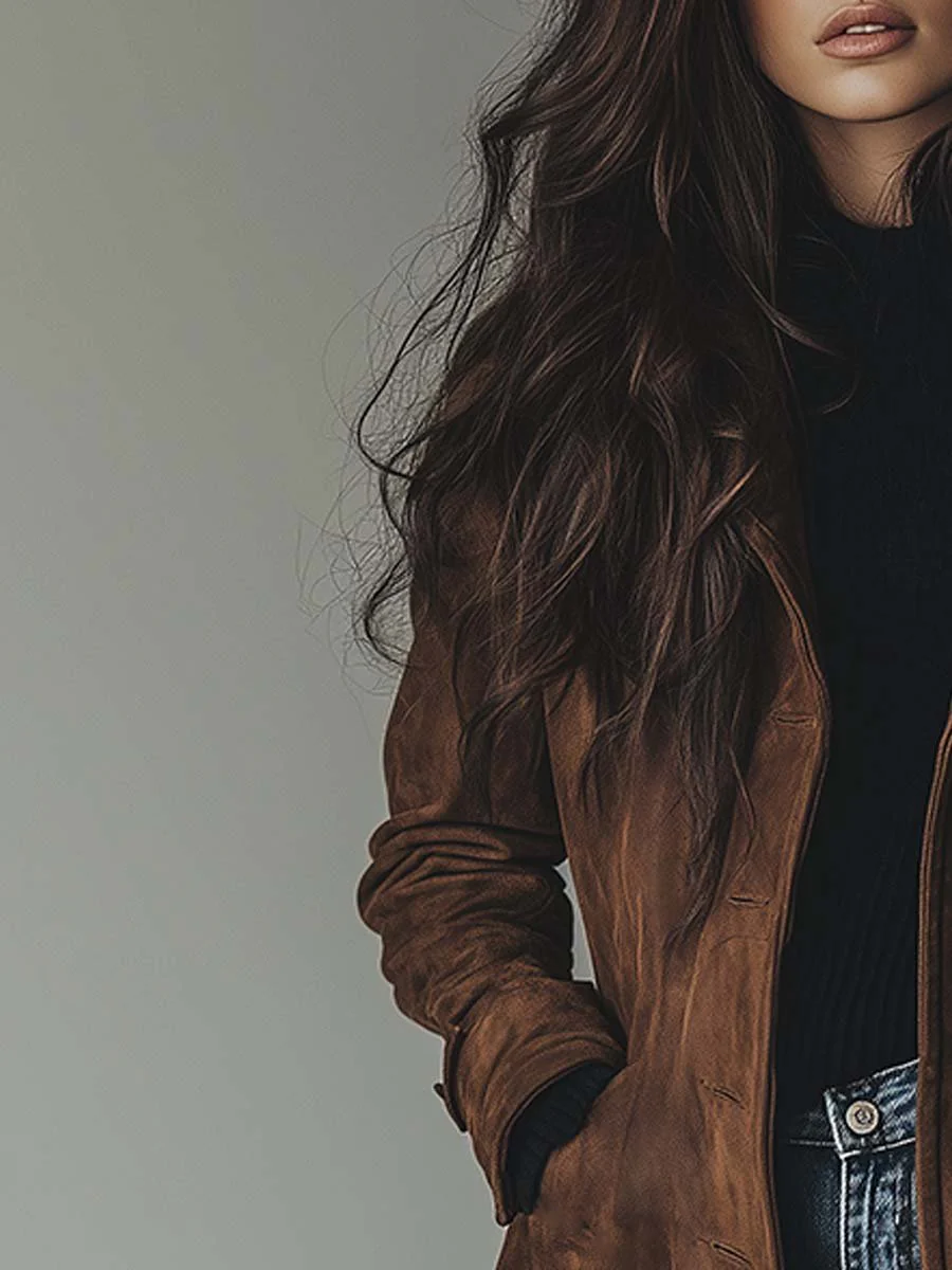Vintage Suede Trench Coat