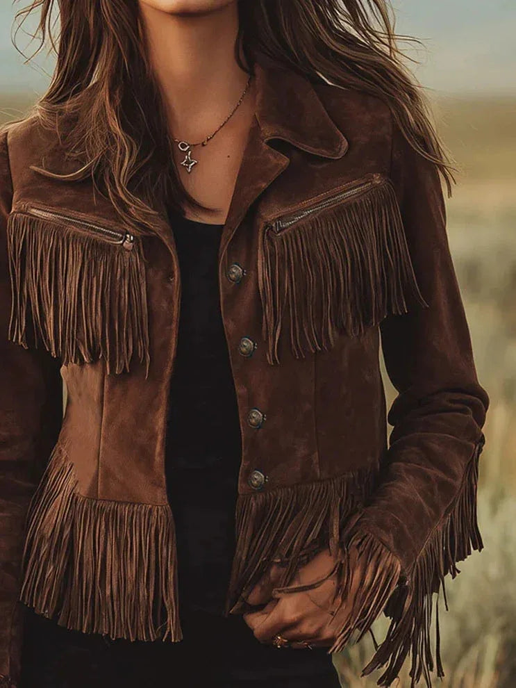 Boho Fringe Leather Jacket - NuaVibe