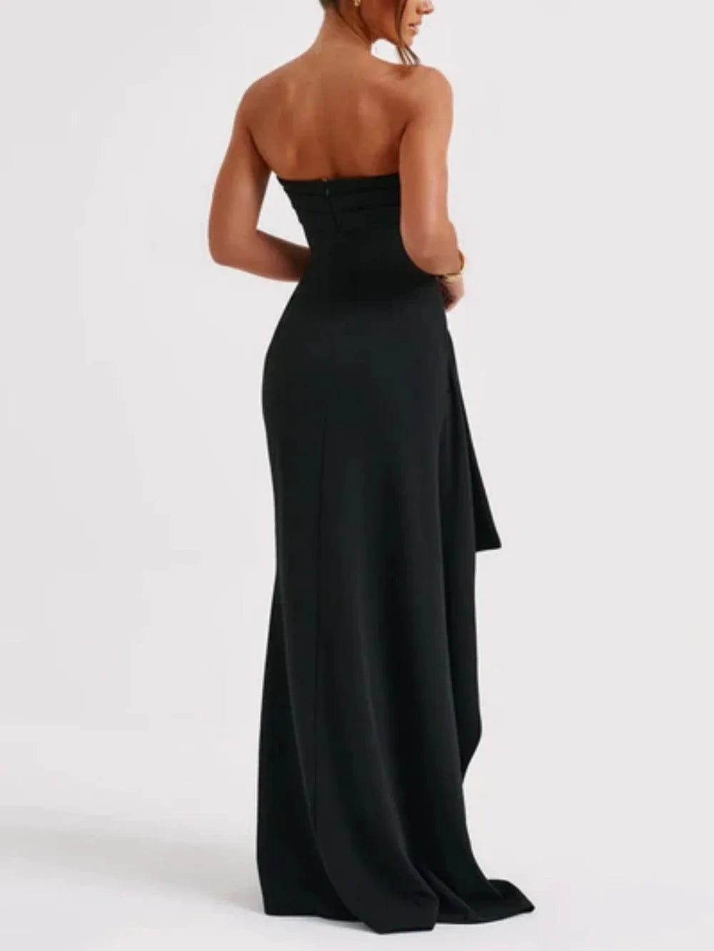 Strapless slit maxi dress - NuaVibe