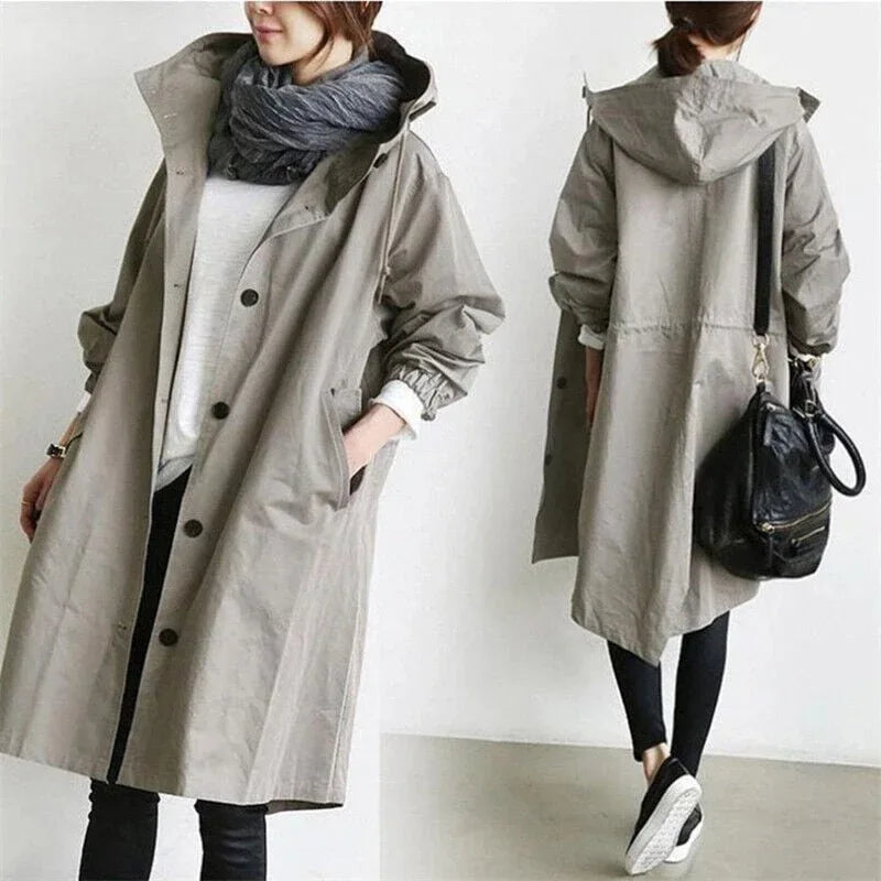 Water Resistant Oversized Hooded Windbreaker Rain Jacket - NuaVibe