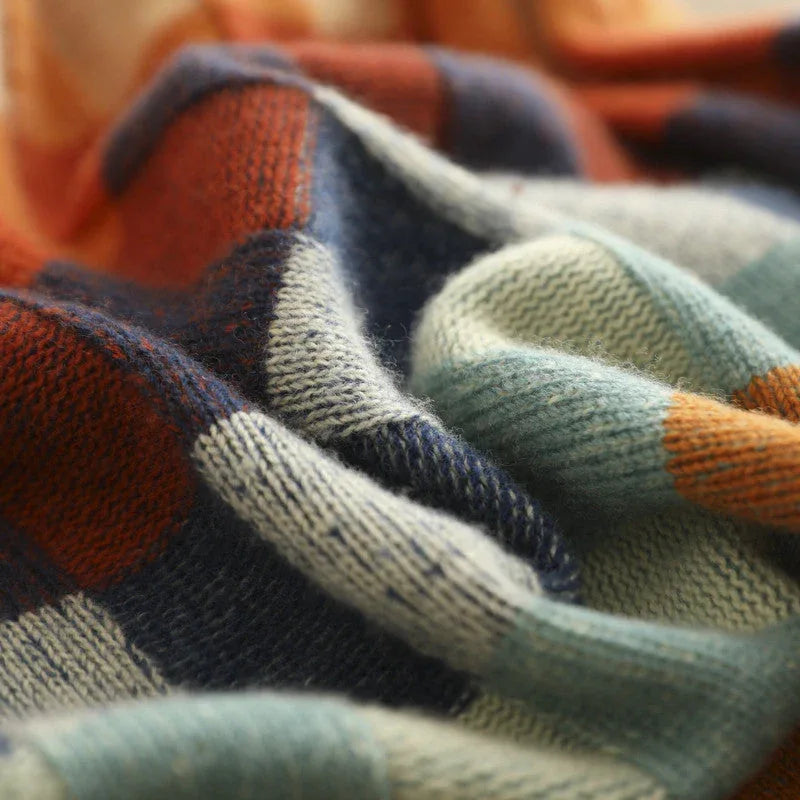 Casual Rainbow Plaid Sweater - NuaVibe