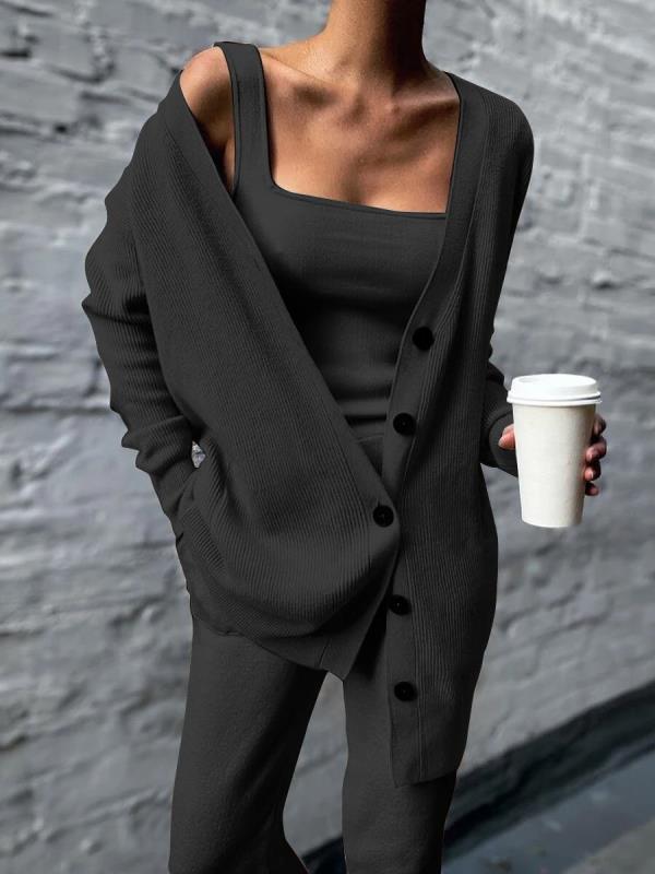 Comfortable Knitted Three-Piece Set - NuaVibe