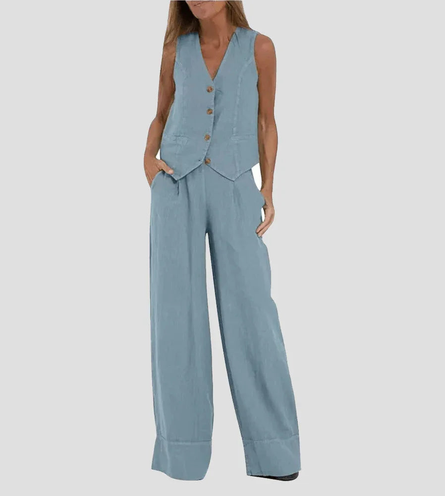 Vest & Pants Cotton Leisure Suit - NuaVibe