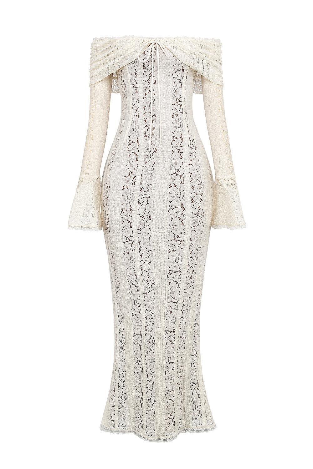 Emily Off Shoulder Lace Maxi Dress - NuaVibe