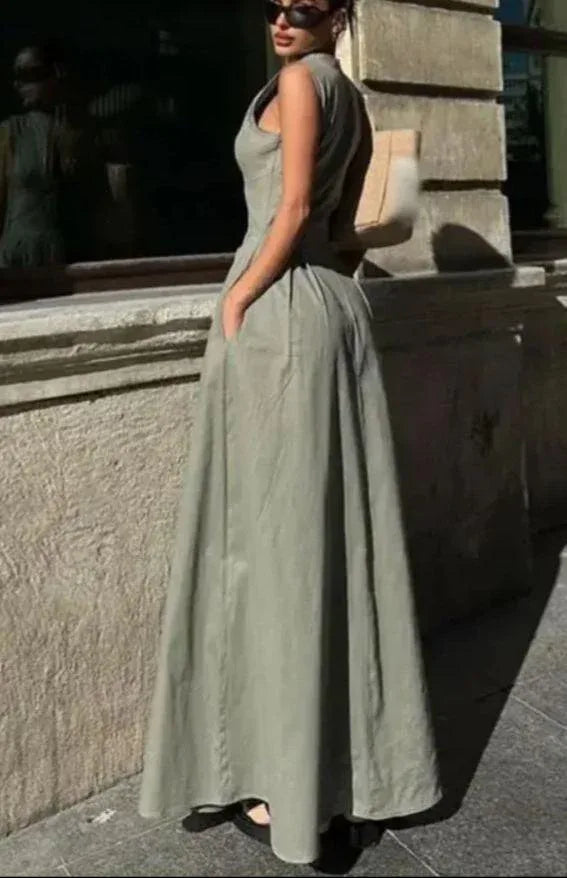 Sleeveless High Waist Dress - NuaVibe