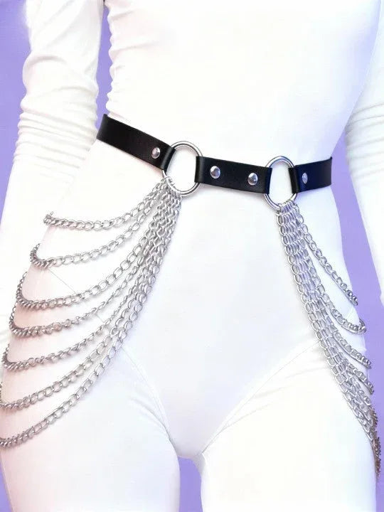 Multi-layered tassel chain exaggerated waist chain belt - NuaVibe