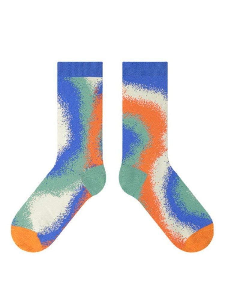 Colorful Gradient Theme Cotton Socks - NuaVibe