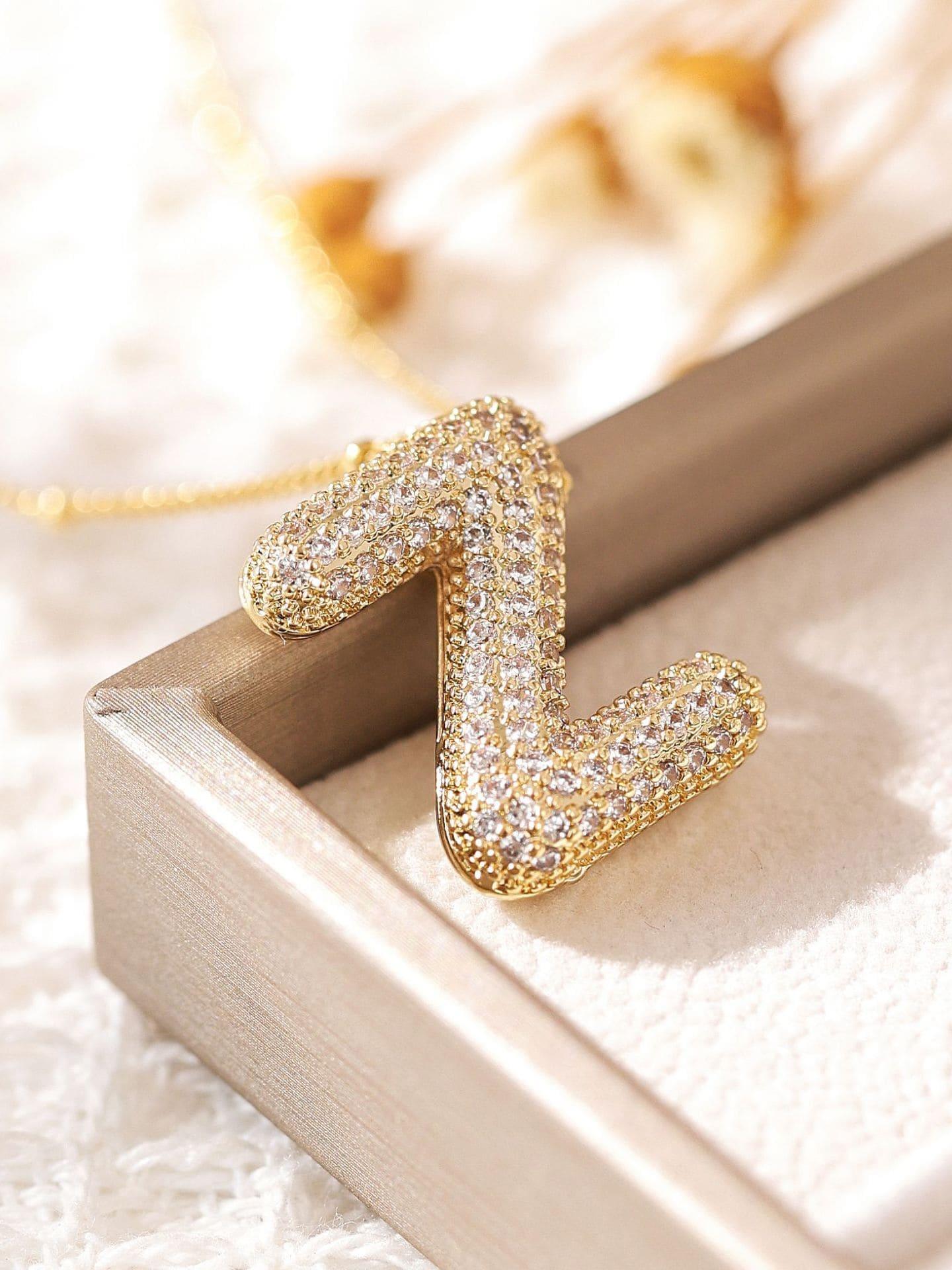 Pavl Bubble Letter Monogram Necklace - NuaVibe