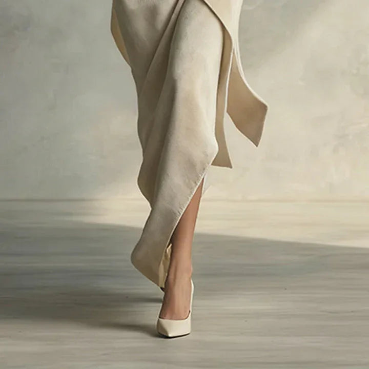Solid color asymmetrical casual velvet set - NuaVibe