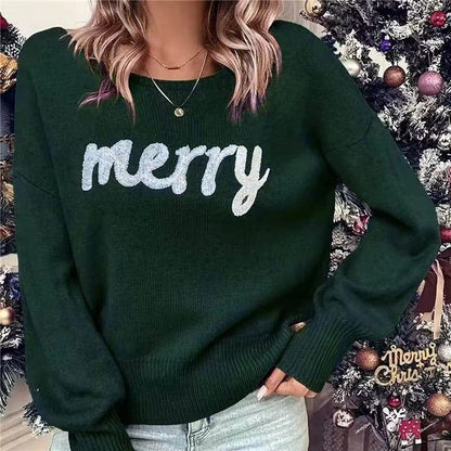 Christmas round neck long-sleeved pullover sweater