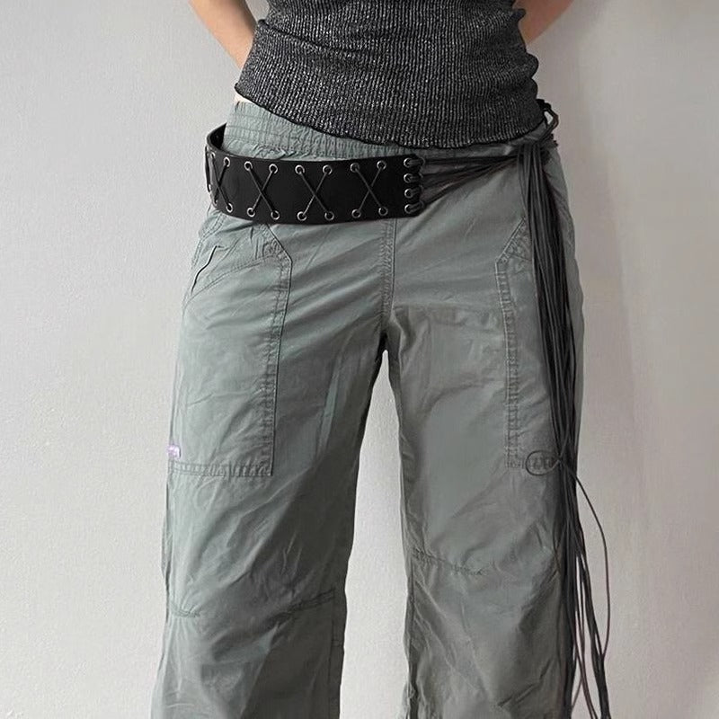 American Style Eyelet Strap PU Belt