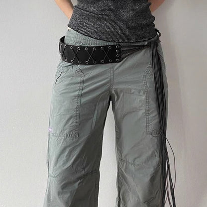 American Style Eyelet Strap PU Belt