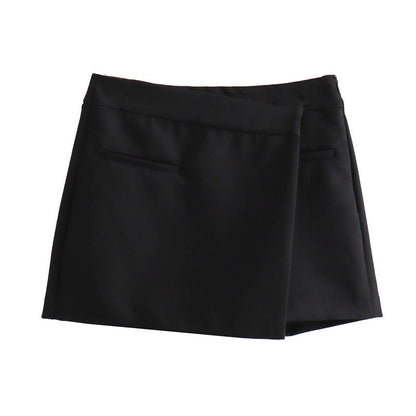 Asymmetrical solid color versatile culottes