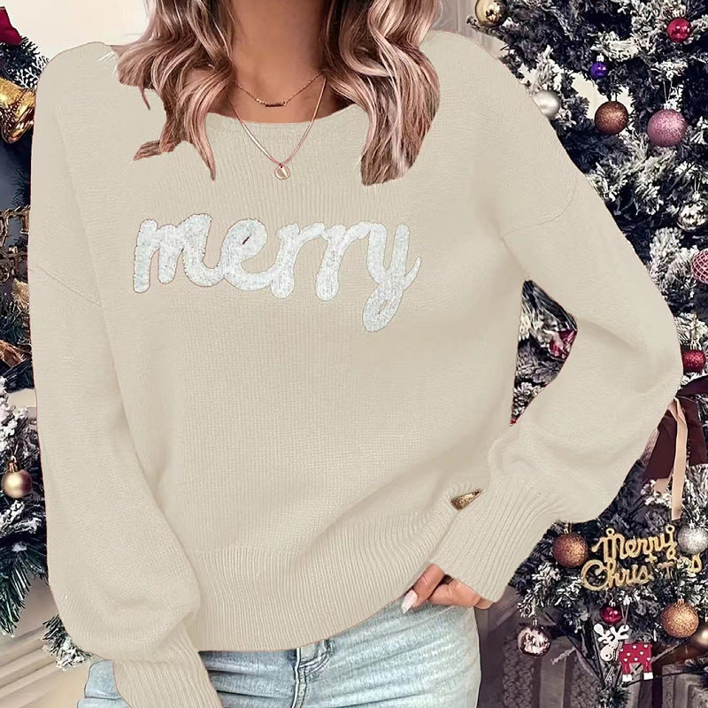 Christmas round neck long-sleeved pullover sweater