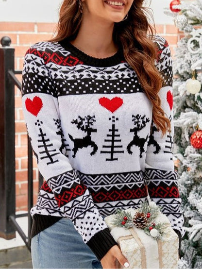 Women's jacquard casual pullover Christmas sweater