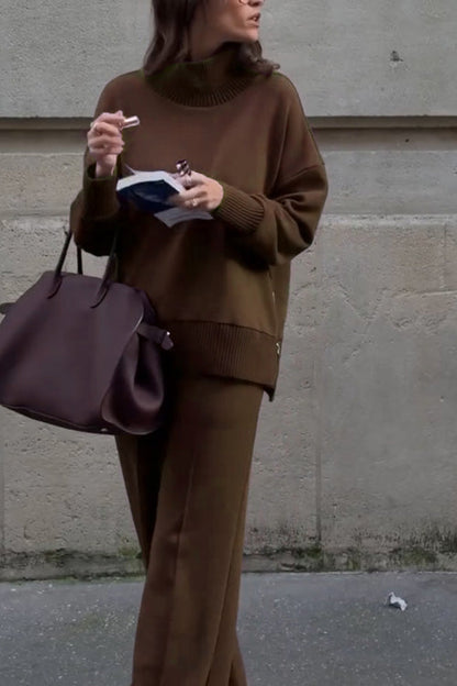 Long Sleeve Sweatshirt Casual Pocket Trousers Two-piece Set