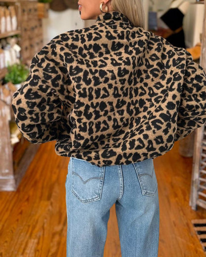Casual Vintage Leopard Print Jacket