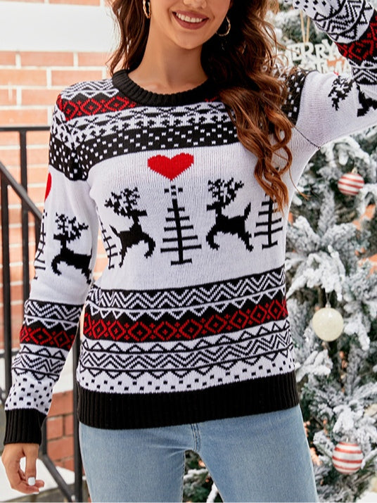 Women's jacquard casual pullover Christmas sweater