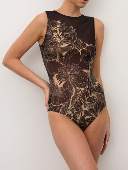 Printed quick-drying tight swimsuit
