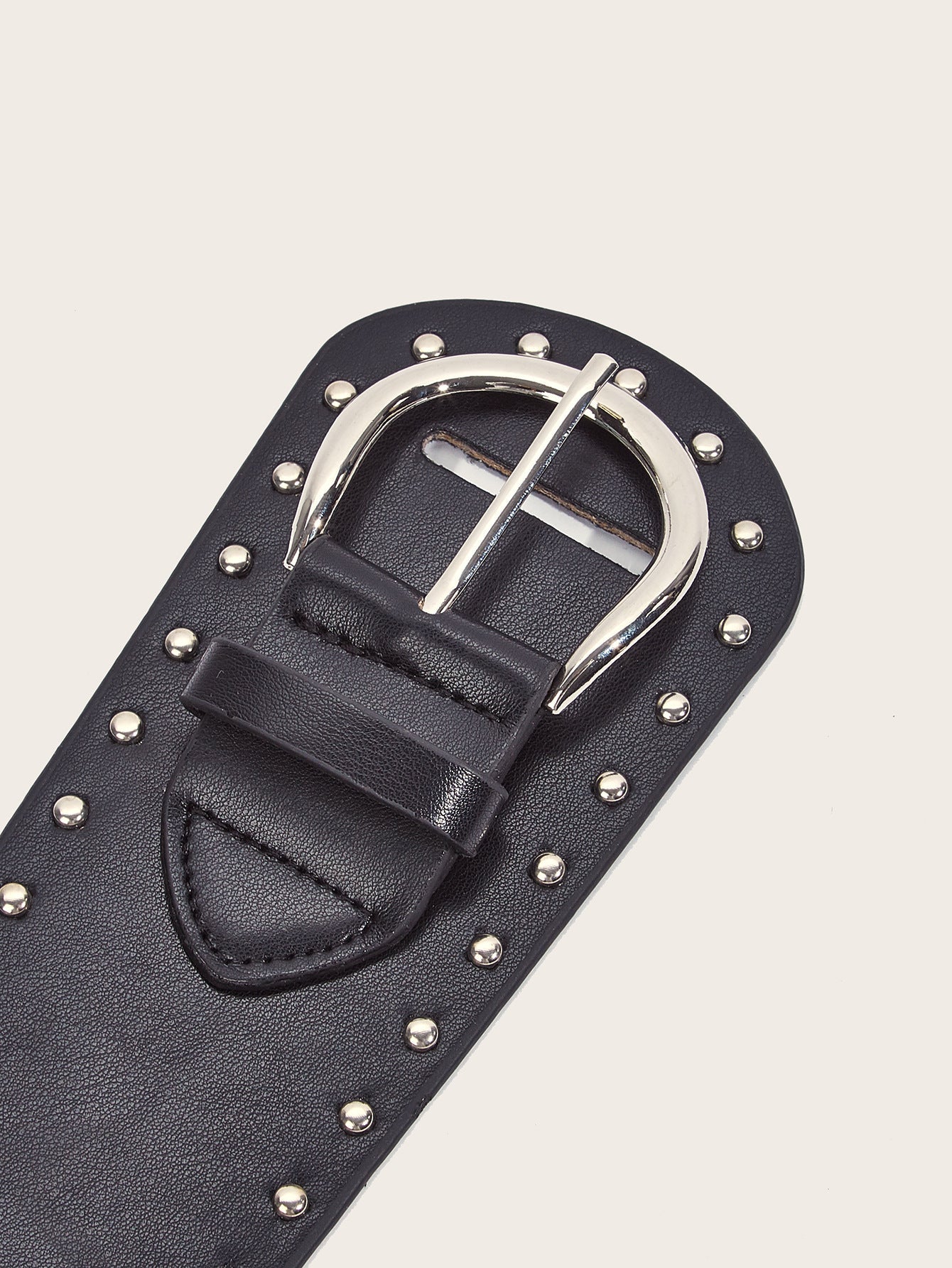 Punk-style studded belt with snap buckle