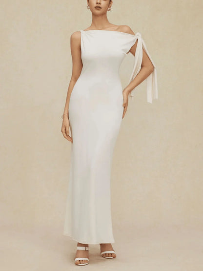 Lynn Asymmetric Tie Detail Maxi Dress