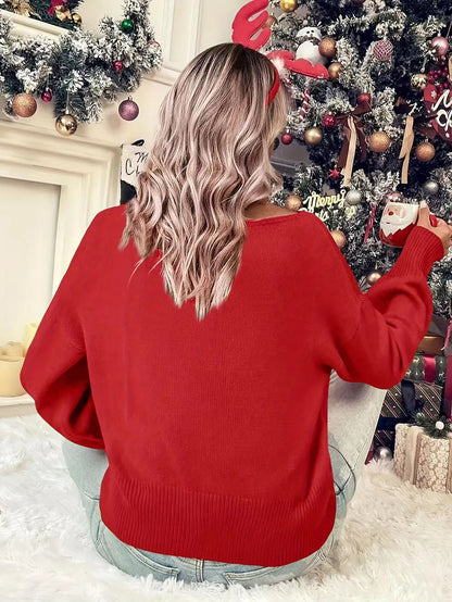 Christmas round neck long-sleeved pullover sweater