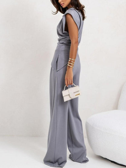 Lrregular Sleeveless Casual Two-piece Set