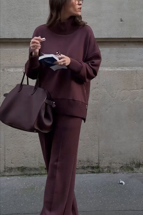 Long Sleeve Sweatshirt Casual Pocket Trousers Two-piece Set