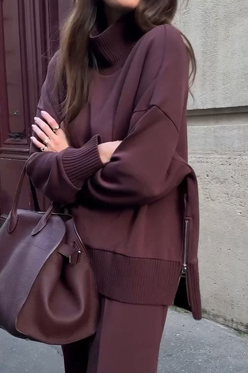 Long Sleeve Sweatshirt Casual Pocket Trousers Two-piece Set