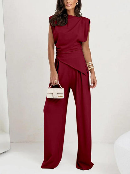 Lrregular Sleeveless Casual Two-piece Set