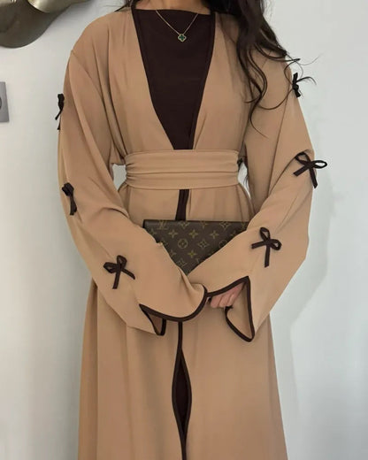 Elegant Bow Cardigan & Dress Two-Piece Set