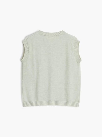 Casual Button Up Sweater Vest