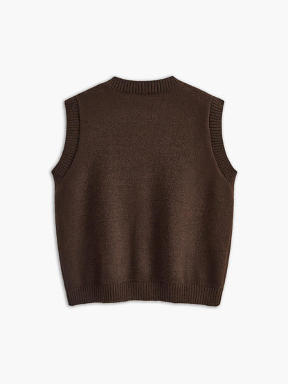 Casual Button Up Sweater Vest