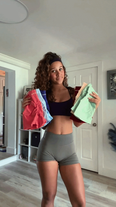 Seamless gym shorts in motion