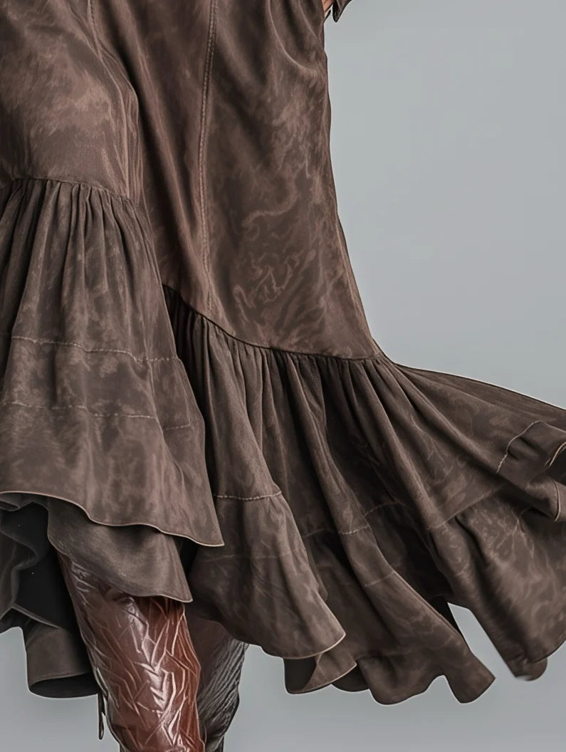 Suede Casual Retro Fashion Two-Piece Set