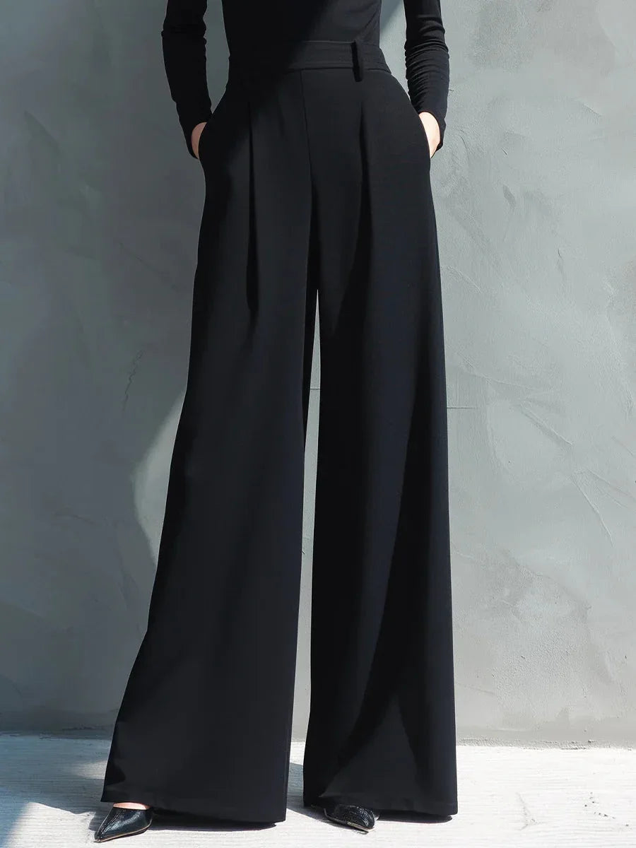 Classic Black High-neck Wide-leg Jumpsuit - NuaVibe