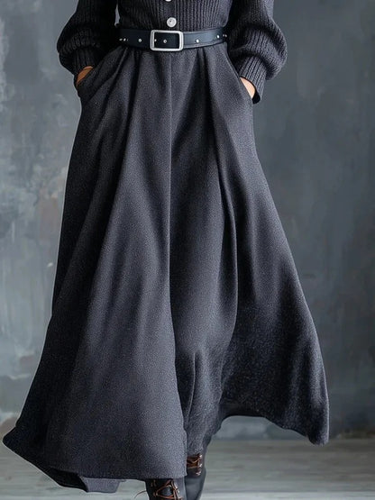 Women’s Black Turtleneck Maxi Dress – Long Sleeve Button-Front Knitted Sweater Dress