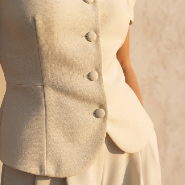 Waist Cinched Blazer Pant Set